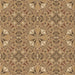 Round Machine Washable Transitional Sienna Brown Rug, wshpat3774brn