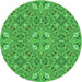 Square Patterned Neon Green Rug, pat3774grn