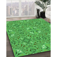 Patterned Neon Green Rug, pat3774grn