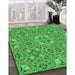 Patterned Neon Green Rug in Family Room, pat3774grn