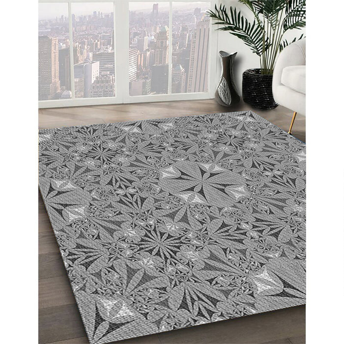 Patterned Ash Gray Rug in Family Room, pat3774gry