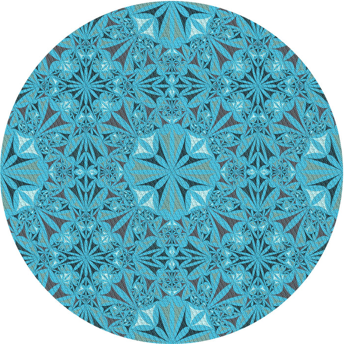 Square Patterned Glacial Blue Ice Blue Rug, pat3774lblu