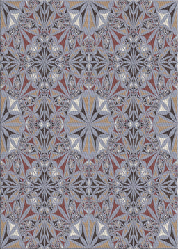 Patterned Gray Novelty Rug, pat3774