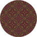 Square Patterned Saddle Brown Rug, pat3775brn