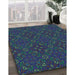 Patterned Midnight Blue Rug in Family Room, pat3775lblu