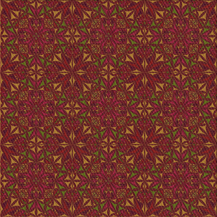 Round Patterned Cranberry Red Rug, pat3775org