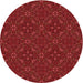 Square Machine Washable Transitional Cranberry Red Rug in a Living Room, wshpat3775rd