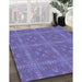 Patterned Purple Rug in Family Room, pat3776blu