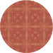 Square Patterned Bright Orange Rug, pat3776brn