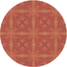 Square Machine Washable Transitional Bright Orange Rug in a Living Room, wshpat3776brn