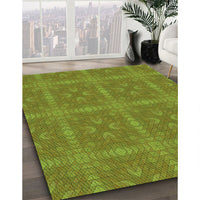 Patterned Pistachio Green Rug, pat3776grn
