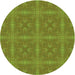 Square Patterned Pistachio Green Rug, pat3776grn