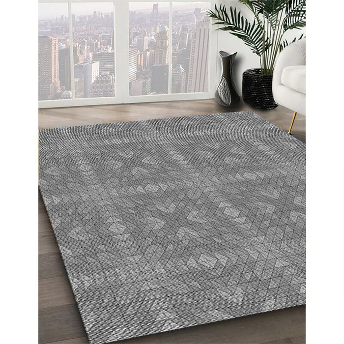 Patterned Gray Rug in Family Room, pat3776gry