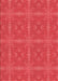 Machine Washable Transitional Red Rug, wshpat3776rd