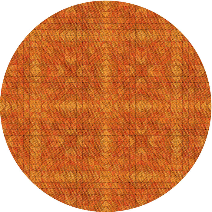 Square Patterned Neon Orange Rug, pat3776yw