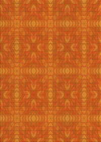 Machine Washable Transitional Neon Orange Rug, wshpat3776yw