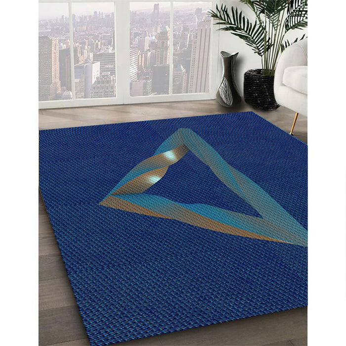 Machine Washable Transitional Blue Rug in a Family Room, wshpat3777lblu