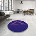 Round Patterned Amethyst Purple Rug in a Office, pat3777pur