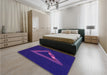 Patterned Amethyst Purple Rug in a Bedroom, pat3777pur