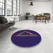 Round Patterned Bright Purple Novelty Rug in a Office, pat3777