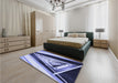 Patterned Blue Rug in a Bedroom, pat3778blu