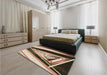 Patterned Red Brown Rug in a Bedroom, pat3778brn