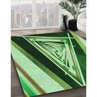 Patterned Deep Emerald Green Rug, pat3778grn