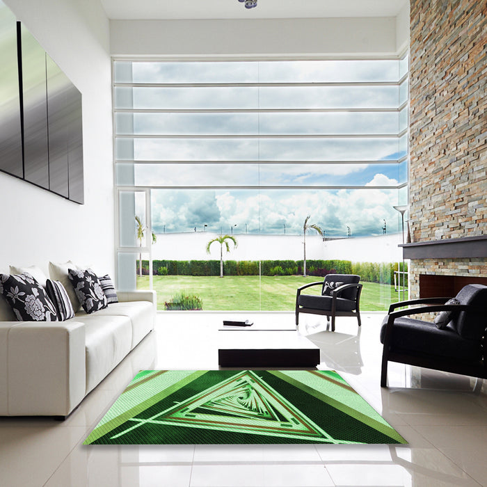 Machine Washable Transitional Deep Emerald Green Rug in a Kitchen, wshpat3778grn