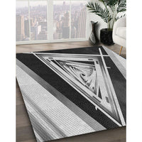 Patterned Platinum Silver Gray Rug, pat3778gry