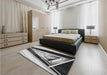 Patterned Platinum Silver Gray Rug in a Bedroom, pat3778gry