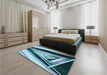 Patterned Blue Rug in a Bedroom, pat3778lblu