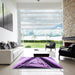 Square Patterned Bright Purple Rug in a Living Room, pat3778pur