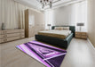 Patterned Bright Purple Rug in a Bedroom, pat3778pur