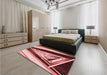 Patterned Cranberry Red Rug in a Bedroom, pat3778rd