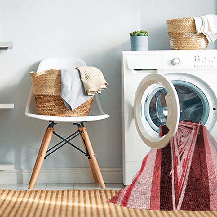 Machine Washable Transitional Cranberry Red Rug in a Washing Machine, wshpat3778rd