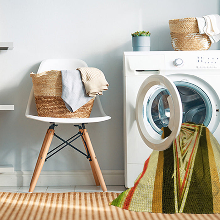 Machine Washable Transitional Dark Bronze Brown Rug in a Washing Machine, wshpat3778yw