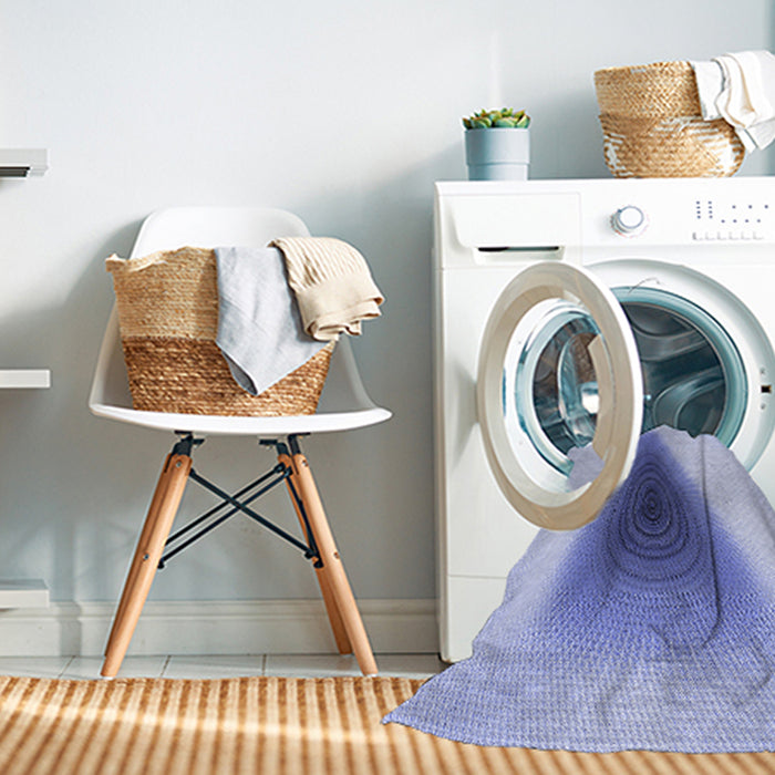 Machine Washable Transitional Blue Rug in a Washing Machine, wshpat3779blu