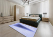 Patterned Blue Rug in a Bedroom, pat3779blu