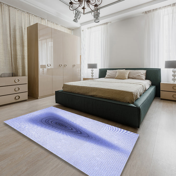 Patterned Blue Rug in a Bedroom, pat3779blu