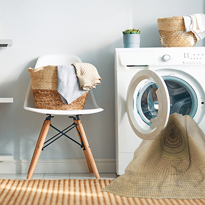 Machine Washable Transitional Khaki Gold Rug in a Washing Machine, wshpat3779brn