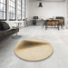 Round Patterned Khaki Gold Rug in a Office, pat3779brn