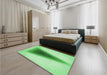 Patterned Jade Green Rug in a Bedroom, pat3779grn