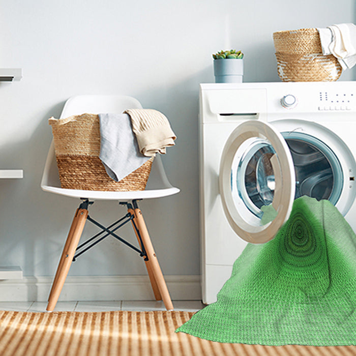 Machine Washable Transitional Jade Green Rug in a Washing Machine, wshpat3779grn