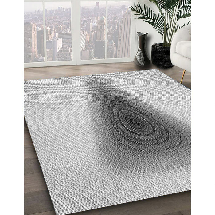 Patterned Gunmetal Gray Rug in Family Room, pat3779gry