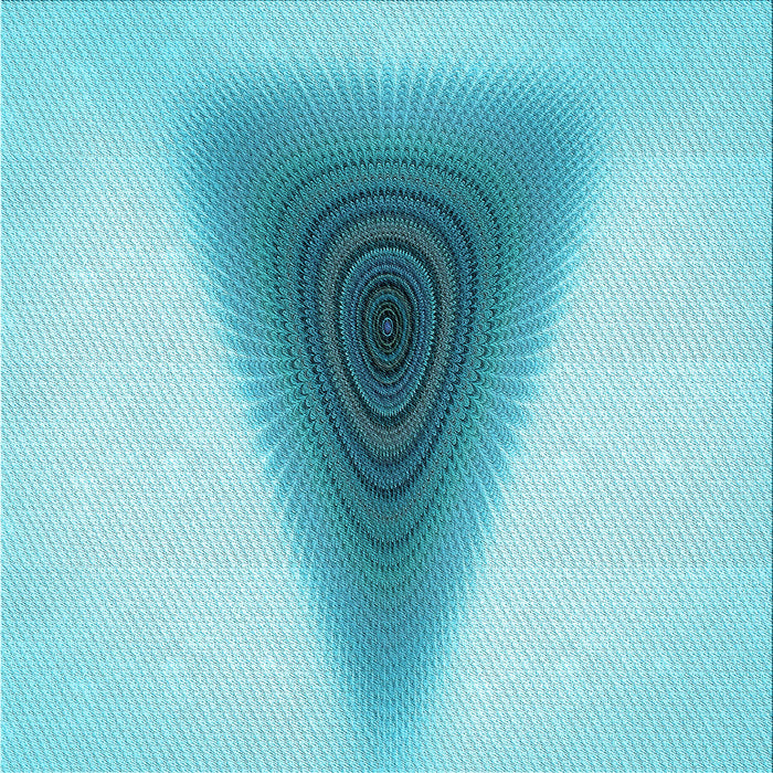 Round Patterned Blue Rug, pat3779lblu