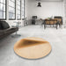 Round Patterned Orange Rug in a Office, pat3779org