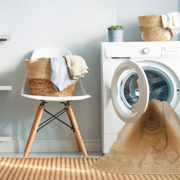 Machine Washable Transitional Orange Rug in a Washing Machine, wshpat3779org