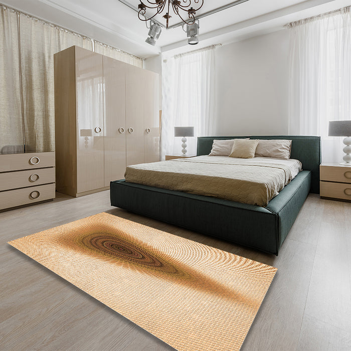 Patterned Orange Rug in a Bedroom, pat3779org