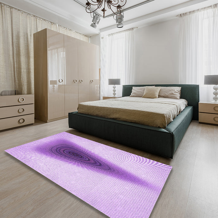 Patterned Purple Rug in a Bedroom, pat3779pur
