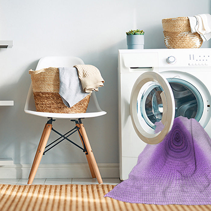 Machine Washable Transitional Purple Rug in a Washing Machine, wshpat3779pur